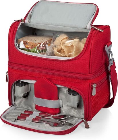 PICNIC TIME Coca-Cola Enjoy Coke Pranzo Lunch Bag، صندوق غداء معزول مع مجموعة أدوات، حقيبة تبريد الغداء، (أحمر) in Saudi Arabia