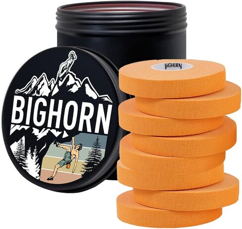 شريط أصابع التسلق من Bighorn Athletics مع علبة قصدير للتسلق بتصميم قديم للذكور، مقاس 0.5 بوصة × 45 قدمًا، 8 لفات، أبيض in Kuwait
