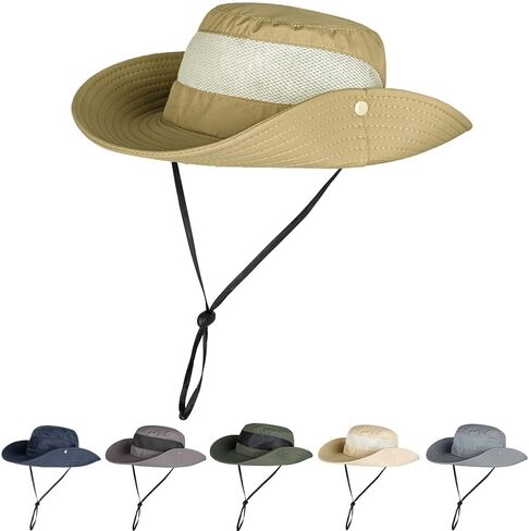 Rosoz Fishing Hat UPF 50+Sun Hat for Men and Women,Wide Brim Bucket Hats with UV Protection for Safari Hiking Beach in Saudi Arabia