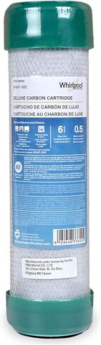 Whirlpool Under Sink Carbon Block Filter WHKF-DB1, NSF Certified 0.5 Micron Rating Reduces Chlorine Taste & Odor, 6-Month Lasting Life, Use for Home Drinking Water Filtration or Reverse Osmosis System in Kuwait