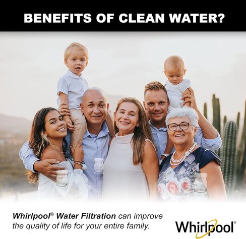 Whirlpool Under Sink Carbon Block Filter WHKF-DB1, NSF Certified 0.5 Micron Rating Reduces Chlorine Taste & Odor, 6-Month Lasting Life, Use for Home Drinking Water Filtration or Reverse Osmosis System in Kuwait