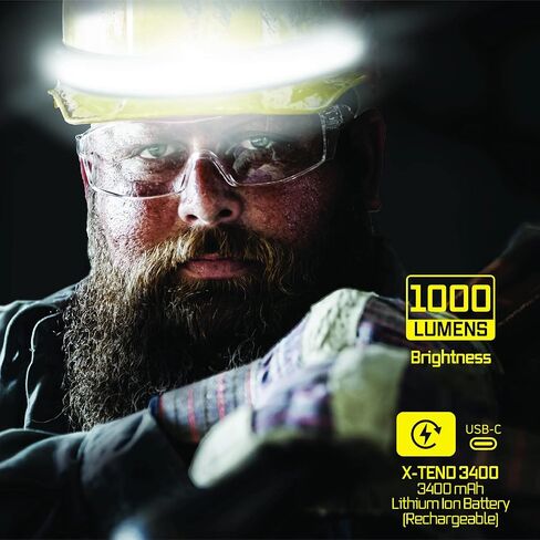 OPTIMAL VENTURES Liteband PRO 750 Series Wide-Beam Adjustable Personal Headlamp, 210° Illumination, Battery-Powered, Fits Hard Hats and Helmets, LBP750-L34HV, 750 Lumens, High Visibility in Saudi Arabia
