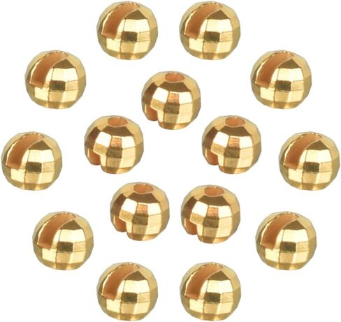 50pcs Tungsten Faceted Slotted Beads for Fly Tying,5 Colors/8 Sizes Tungsten Beads Heads Faceted Slotted Fly Tying Materials in Saudi Arabia