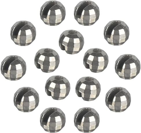 50pcs Tungsten Faceted Slotted Beads for Fly Tying,5 Colors/8 Sizes Tungsten Beads Heads Faceted Slotted Fly Tying Materials in Saudi Arabia
