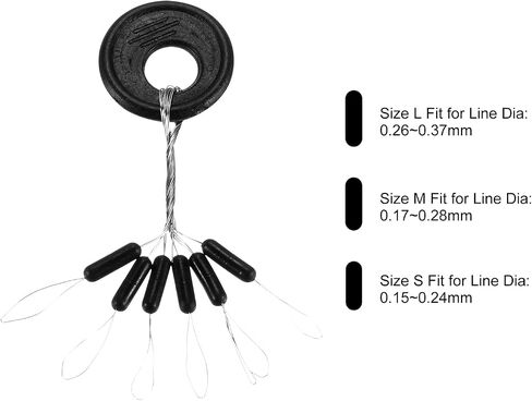 PATIKIL Fishing Rubber Bobber Beads Stoppers, Float Sinker Stop Cylinder Shaped with Storage Case in Saudi Arabia