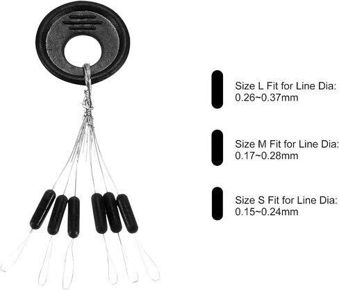 PATIKIL Fishing Rubber Bobber Beads Stoppers, Float Sinker Stop Cylinder Shaped with Storage Case in Saudi Arabia