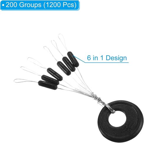 PATIKIL Fishing Rubber Bobber Beads Stoppers, Float Sinker Stop Cylinder Shaped with Storage Case in Saudi Arabia