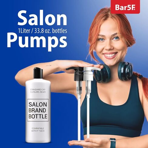 Pumps for Shampoo/Conditioner Bottles |1 Liter, 33.8 oz.| Leak-Proof | Fits1-Inch Bottle Neck | Pack of 2 Black in Saudi Arabia