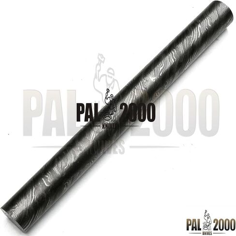 PAL 2000 KNIVES قضيب فولاذي دمشقي مصنوع يدويًا - قالب فولاذي دمشقي مخصص - نمط شفرة فارغة ملتوي بخط أسود - 12 بوصة × 2 بوصة × 5 مم (8707) in Kuwait