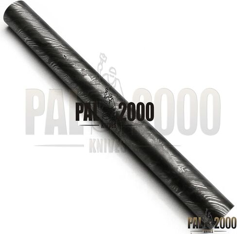 PAL 2000 KNIVES قضيب فولاذي دمشقي مصنوع يدويًا - قالب فولاذي دمشقي مخصص - نمط شفرة فارغة ملتوي بخط أسود - 12 بوصة × 2 بوصة × 5 مم (8707) in Kuwait
