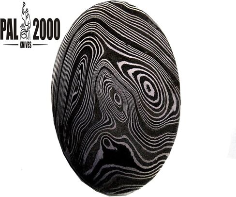 PAL 2000 KNIVES قضيب فولاذي دمشقي مصنوع يدويًا - قالب فولاذي دمشقي مخصص - نمط شفرة فارغة ملتوي بخط أسود - 12 بوصة × 2 بوصة × 5 مم (8707) in Kuwait
