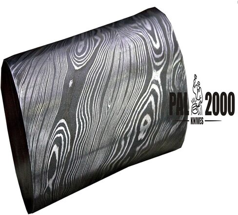 PAL 2000 KNIVES قضيب فولاذي دمشقي مصنوع يدويًا - قالب فولاذي دمشقي مخصص - نمط شفرة فارغة ملتوي بخط أسود - 12 بوصة × 2 بوصة × 5 مم (8707) in Kuwait