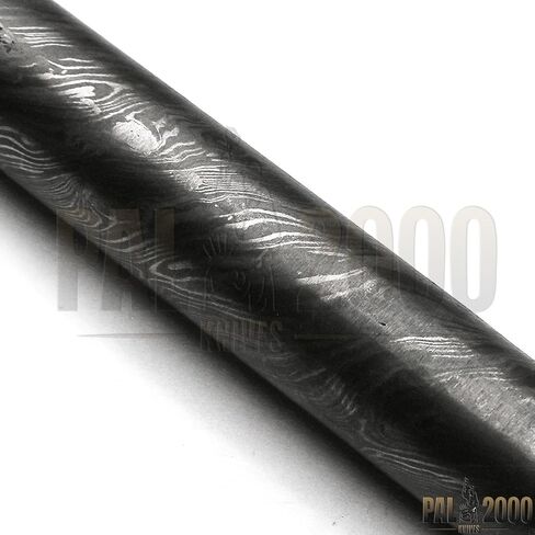 PAL 2000 KNIVES قضيب فولاذي دمشقي مصنوع يدويًا - قالب فولاذي دمشقي مخصص - نمط شفرة فارغة ملتوي بخط أسود - 12 بوصة × 2 بوصة × 5 مم (8707) in Kuwait