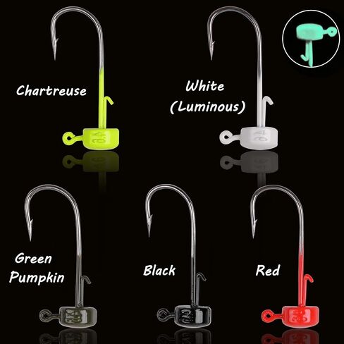Ned Rig Jig Heads Kit-25pcs Finesse Mushroom Shroom Jig Hooks for Soft Lures Ned Rig Jig Heads for Bass Fishing Crappie Jig Heads Mushroom Head Jigs Freshwater or Saltwater 1/6 1/8 and 1/10oz in Saudi Arabia