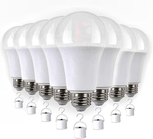 LABORATE LIGHTING مصابيح LED قابلة لإعادة الشحن مع بطارية احتياطية، لمبة LED للطوارئ، حزمة من 4، لمبة LED 60 واط. in Kuwait