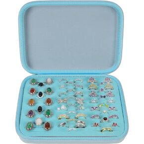 GWCASE Ring Organizer Storage Case - Jewelry Ring Display Collector Box with 42 Slots. Rings Tray Holder Showcase Fits for 50+ Rings, Earrings, Brooches and Cufflinks (Box Only)
