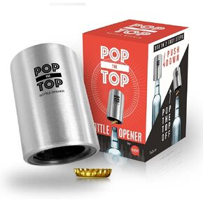 Pop-the-Top Beer Bottle Opener (Black): Automatic Bottle Opener, No Damage to Cap | Fun Bartender Tool | Push Down Decapitator by TaZa in Kuwait