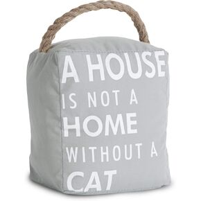 مصدات باب مفتوحة للديكور مقاس 5 انش × 6 انش من بافيليون - لون بيج داكن بعبارة "A House is not a Home without a Dog"