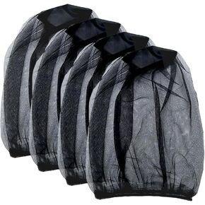 4 Pcs Face Mesh Nets Mosquito Protection Nets Mosquito Hats Black Head Net Covers Face Netting Covers Large Outdoor Head Mesh Hats for Women Men