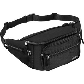 ProCase Fanny Pack Waist Packs for Men Women, Waist Bag Hip Pack for Travel Hiking Running Outdoor Sports -Large, Black