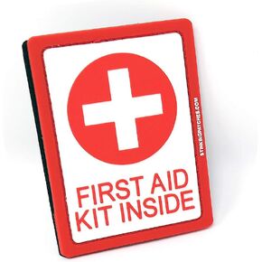 First Aid Kit Inside PVC Tactical Hook and Loop Patch | Red and White
