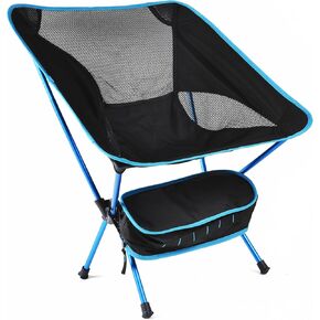 Portable Camp Chair,Folding Chairs for Outside Aluminum Alloy Camping Chairs for Adults-Orange (Blue), Normal