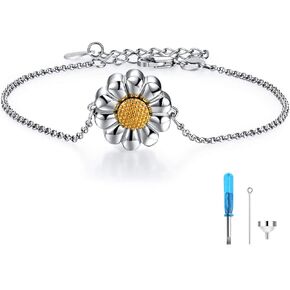 URONE Tree of Life Urn Bracelet for Ashes 925 Sterling Silver Abalone Shell Tree of Life Cremation Keepsake Pendant Locket Bracelet for Women