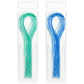 WLLHYF Dental Floss Threader, Biodegradable Threader Multifunctional Nylon Loop Design for Your Teeth Deep Clean Floss for Braces Bridges & Implants 100 Count (2 Pack) Blue
