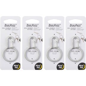 Nite Ize DualPass Dual Chamber Key Ring - 4 Count (4 Pack)