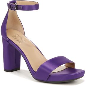 Naturalizer Women's Joy Heeled Sandal, Purple Satin Fabric, 11 Wide