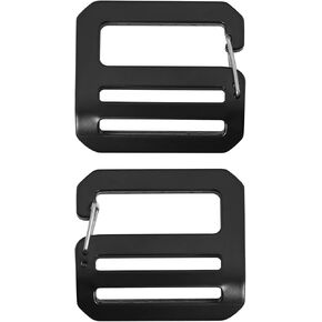 2PCS Adjustable Spring Door Push to Open G Shaped Buckle with Aluminum Alloy Inner Diameter 1.5in, One on the Left and One on the Right Hardware Fastener for Bags Backpacks Hooks Black