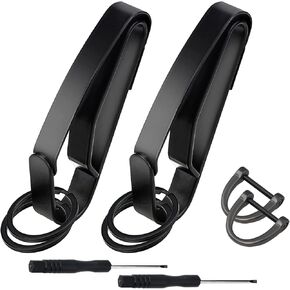 Belt Keychain, Upgraded Quick Buckle Belt Keychain with Key Ring for Police and Fire, Law Enforcement and Worker Use with Removable Key Chain, (Up to 2.25" Safety Belt), Black