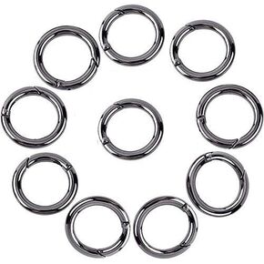 Onwon 10 Pieces Carabiners Rings - Zinc Alloy Round Carabiner Loaded Gate Clips Spring Snap Hook Locking Carabiners Keychain Keyring Buckle