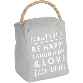قواعد عائلة شركة Pavilion Gift Company: سدادة باب Be Happy Laugh A Lot، باللون الرمادي