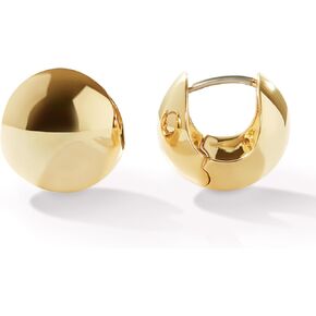 Ana Luisa Hoop Earrings - Mini Abby | 14K Gold Plated Chunky Sphere Hoop Earrings | Hypoallergenic, Water-Resistant & Tarnish-Free Earrings | Huggie Stud Earring | Secure Earring Posts