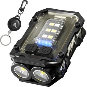 Clip-on Flashlight with Extendable Keychain, Compact Pocket Light for Night Work, Running, Walking, Camping, Fishing, Hiking, USB-C Rechargeable Small Pocket EDC LED Flash Light-Super Bright 800LM