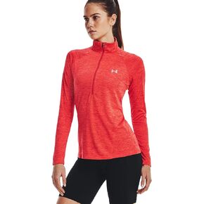 Under Armour Women's Standard Tech Twist ½ Zip Long-Sleeve Pullover, (628) Beta/Pomegranate/Metallic Silver, X-Large