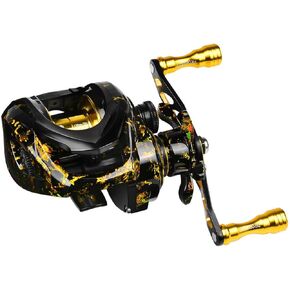 Baitcasting Reels, 8KG Max Drag Baitcaster Reels, 7.2:1 Gear Ratio Fishing Baitcasting Reel, 3+1BB Shielded Ball Bearings Bait Caster Reel, Adjustable Magnetic Brake System Fishing