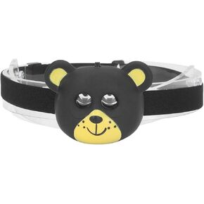 Walfront Animal Headlamp Cute Cartoon Head Flashlight Animal Headlamp Bear 2 Modes Lightweight LED Head Light for Outdoor Roller Skating