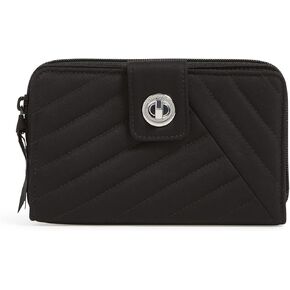 Vera Bradley Cotton Turnlock Wallet with RFID Protection, Champagne Gold Pearl