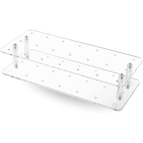 Goabroa Cake Pop Display Stand with 100 PCS Cake Pop Sticks and 100 PCS Wrappers Kit, 21 Holders Clear Acrylic Cakepop Making Accessories for Weddings Baby Showers Halloween