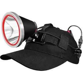 BIGSUN S300 Rechargeable Headlamp, 3000 lumen LED Spotlight, with 10800 mAh Battery pack for outdoors, fishing, hiking, boat