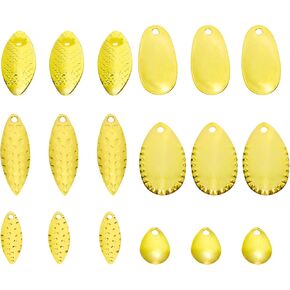 80Pcs 6 Styles Fishing Spoons Blades Spinner Fishing Lures Spoons Spinner Baits Fishing Attractor Spinner Blades for Freshwater Saltwater Fishing, Gold
