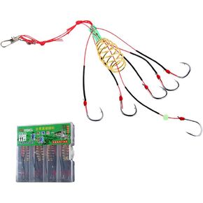 4 Packs Trap Fishing Hooks Carp Fishing Baits Hook Lure with Fishing Spring Carp Feeder