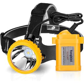Safety Mining Headlight Underground Headlamp Rechargeable Hard Hat Headlamp Explosion Rroof Headlight Cap Lamp for Coal Miner Outdoor Sports