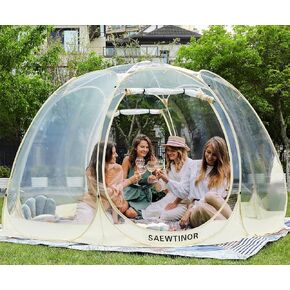 Pop up Bubble Tent 12x12x8FT 8-Panels,8-12 Person Igloo Tent, Star Tent, Proposal Tent, Courtyard DIY Tent, Weatherproof Pod, Weatherproof and Cold Proof Transparent Tent Camping Tent