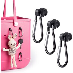 3Pcs Key Holder Hooks Set Decoration Charms for Bogg Bag Accessories Charms,Insert Carabiner Key Chain Holder Charms