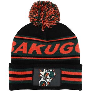 Bioworld My Hero Academia Deku Striped Roll Cuff Pompom Beanie Multicolored in Saudi Arabia