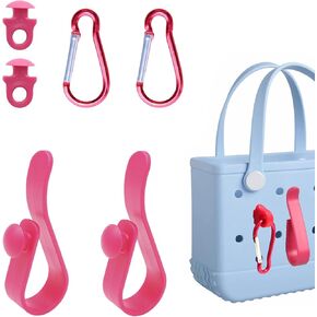 4 Pcs Hooks Set Accessories for Bogg Bags,Insert Charm Carabiner Keychain Compatible with Bogg Bag and Beach Tote Bag
