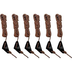 S'more 6 Pack 4mm Camping Rope Reflective Outdoor Guy Lines, High Guy Lines with Aluminum Guy line Adjuster Tensioners for Camping Tent, Tying Down Tarps, Outdoor Packaging (Brown, 13ft)